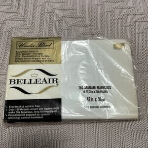 Vintage Belleair Wonder Blend white pillowcases NOS